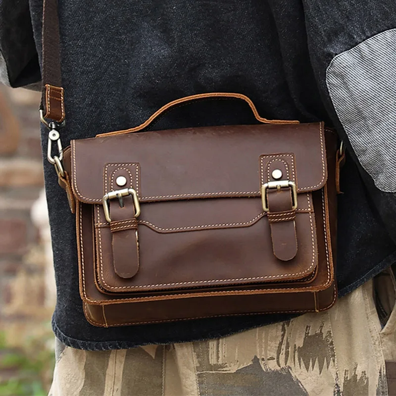 Сумка-мессенджер из натуральной кожи с пряжкой и несколькими карманами, сумки на плечо со съемным ремешком, мужские повседневные сумки для офиса 
Сумка-мессенджер из натуральной кожи с пряжкой и несколькими карманами, сумки на плечо со съемным ремешком, мужские повседневные сумки для офиса