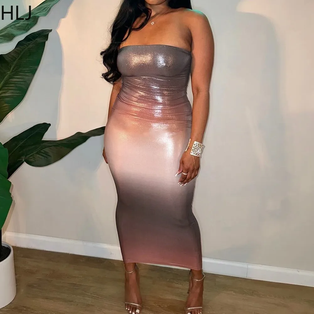 HLJ Sexy Gradient Printing Bodycon Mid Dress Women Off Shoulder Sleeveless Backless Slim Vestidos Fashion Female Party Clothing
HLJ Sexy Gradient Printing Bodycon Mid Dress Women Off Shoulder Sleeveless Backless Slim Vestidos Fashion Female Party Clothing