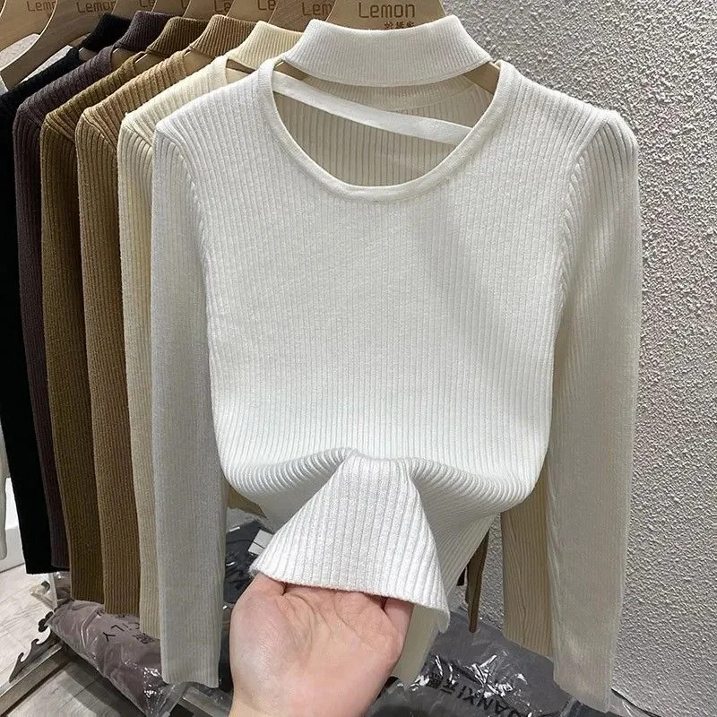 New Autumn and Winter Women's Slim Stretch Sexy Pullover Hollow Solid Color Sweater Slim Bottoming Shirt Sweater Ladies
New Autumn and Winter Women's Slim Stretch Sexy Pullover Hollow Solid Color Sweater Slim Bottoming Shirt Sweater Ladies