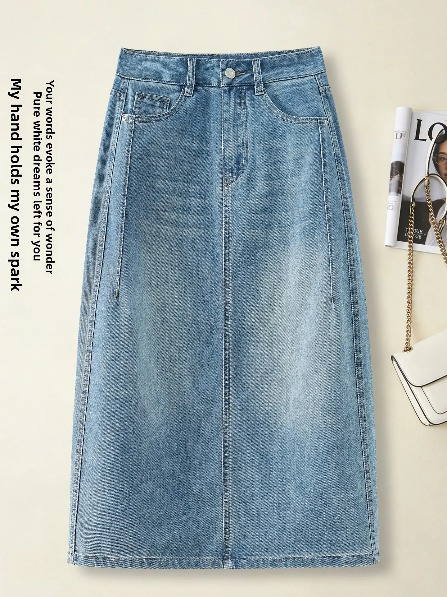 High Waist A-Line Skirt Women's Summer Thin Denim Slim Fit One Step Wrap around Skirt Casual Breathable Cotton Blend
High Waist A-Line Skirt Women's Summer Thin Denim Slim Fit One Step Wrap around Skirt Casual Breathable Cotton Blend