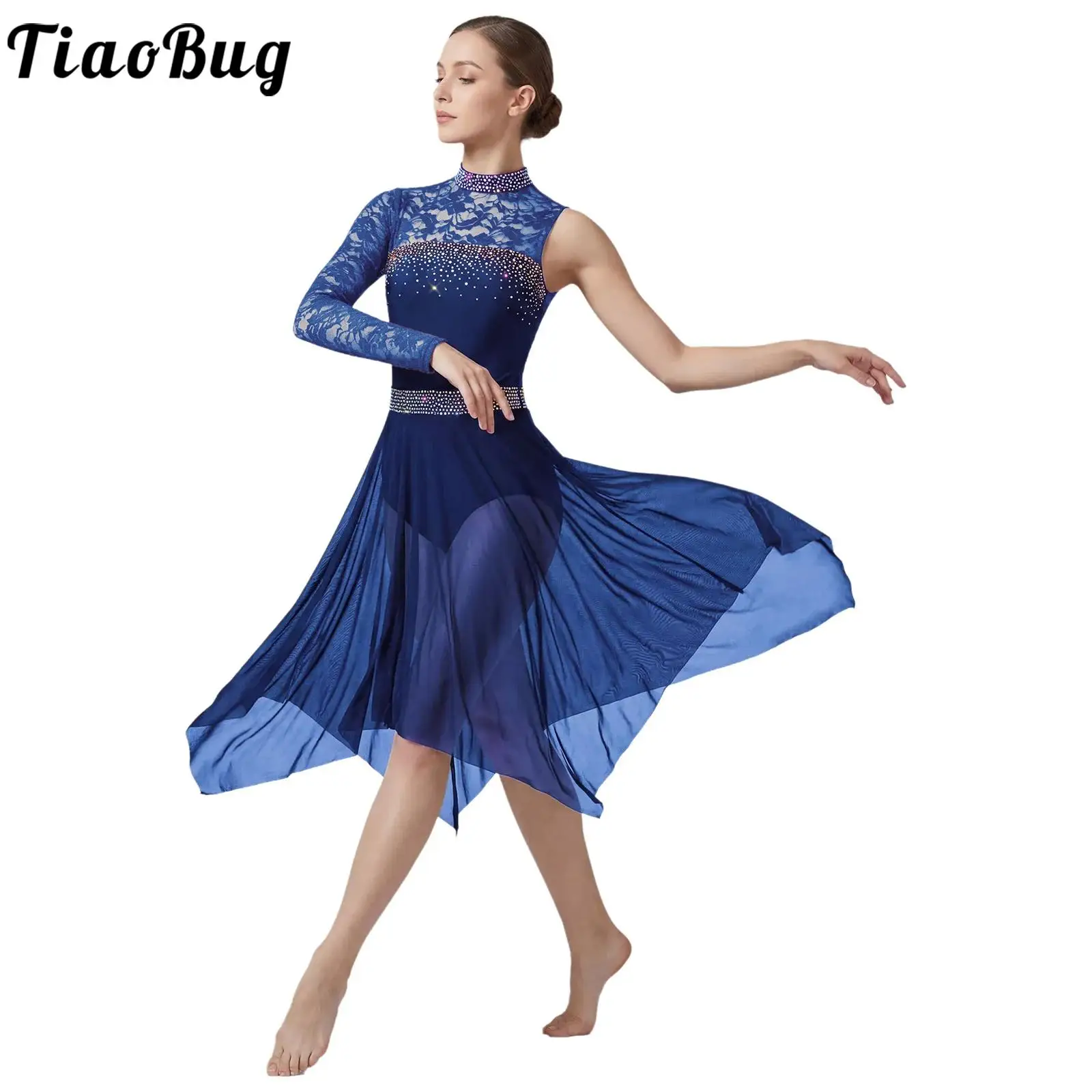 Women Asymmetrical Figure Skating Lyrical Dance Dress Floral Lace Sleeve Patchwork Leotards Mesh Skirted Dress for Waltz Ballet
Women Asymmetrical Figure Skating Lyrical Dance Dress Floral Lace Sleeve Patchwork Leotards Mesh Skirted Dress for Waltz Ballet