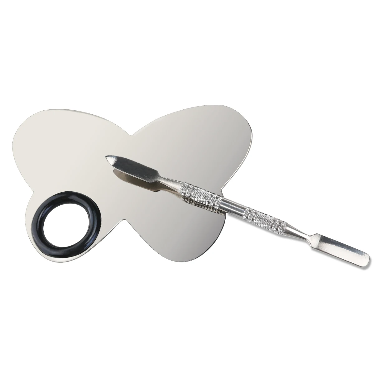 Stainless Steel Butterfly Shape Makeup Palette for Mixing Foundations Lipstick Easy Tool Compact Travel Size 
Stainless Steel Butterfly Shape Makeup Palette for Mixing Foundations Lipstick Easy Tool Compact Travel Size