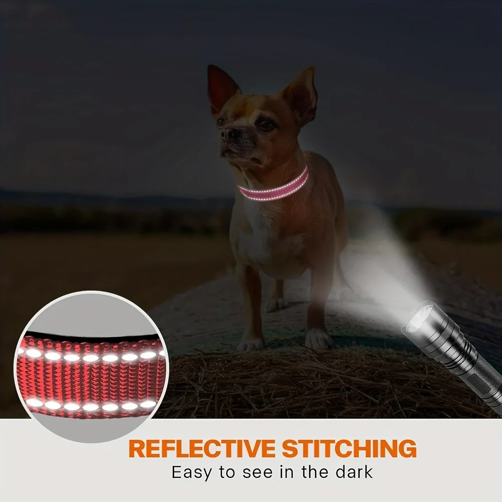 Adjustable Reflective Dog Collar Nylon Safety Buckle Pet Neck Strap Soft Breathable Pet Safety Collar Walking The Dog
Adjustable Reflective Dog Collar Nylon Safety Buckle Pet Neck Strap Soft Breathable Pet Safety Collar Walking The Dog