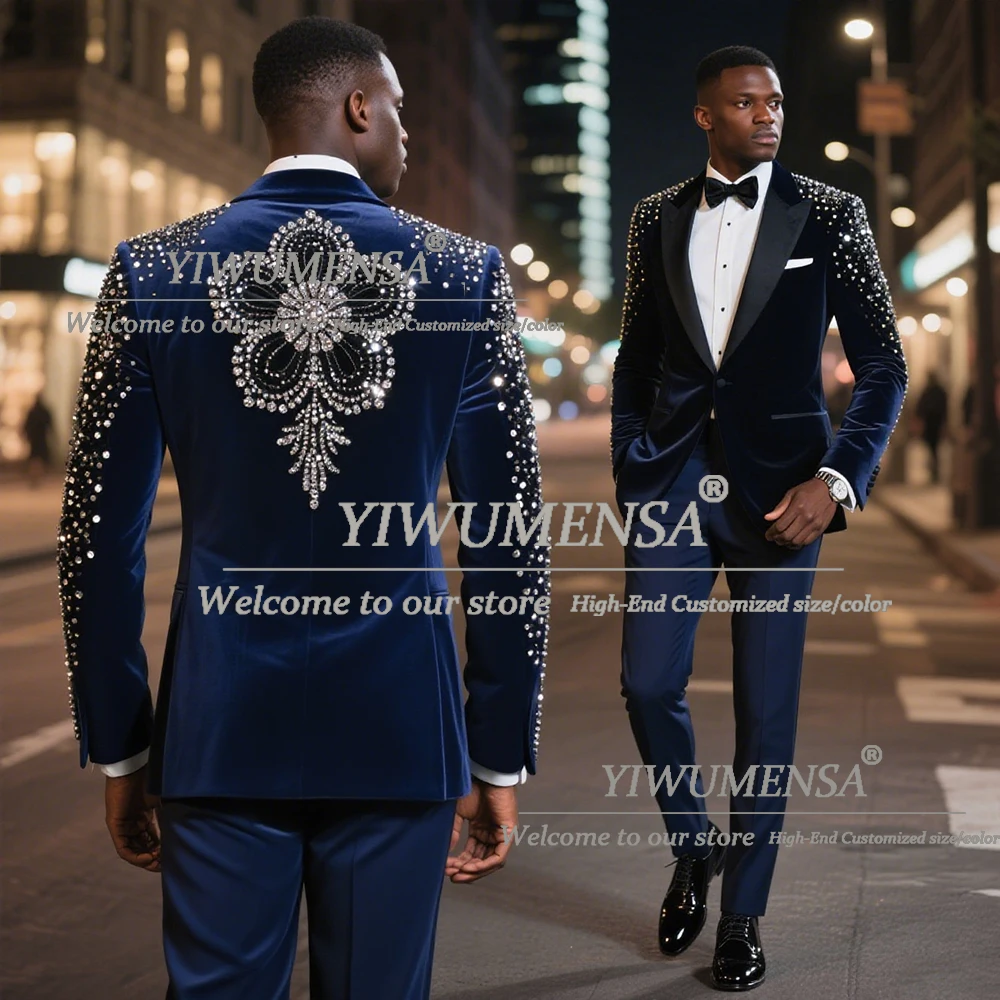 Unique Design Flowers Beaded Suits Men For Wedding Customized 2 Pieces Sets Crystals Velvet Groom Blazer Otutfit Man Tuxedos
Unique Design Flowers Beaded Suits Men For Wedding Customized 2 Pieces Sets Crystals Velvet Groom Blazer Otutfit Man Tuxedos
