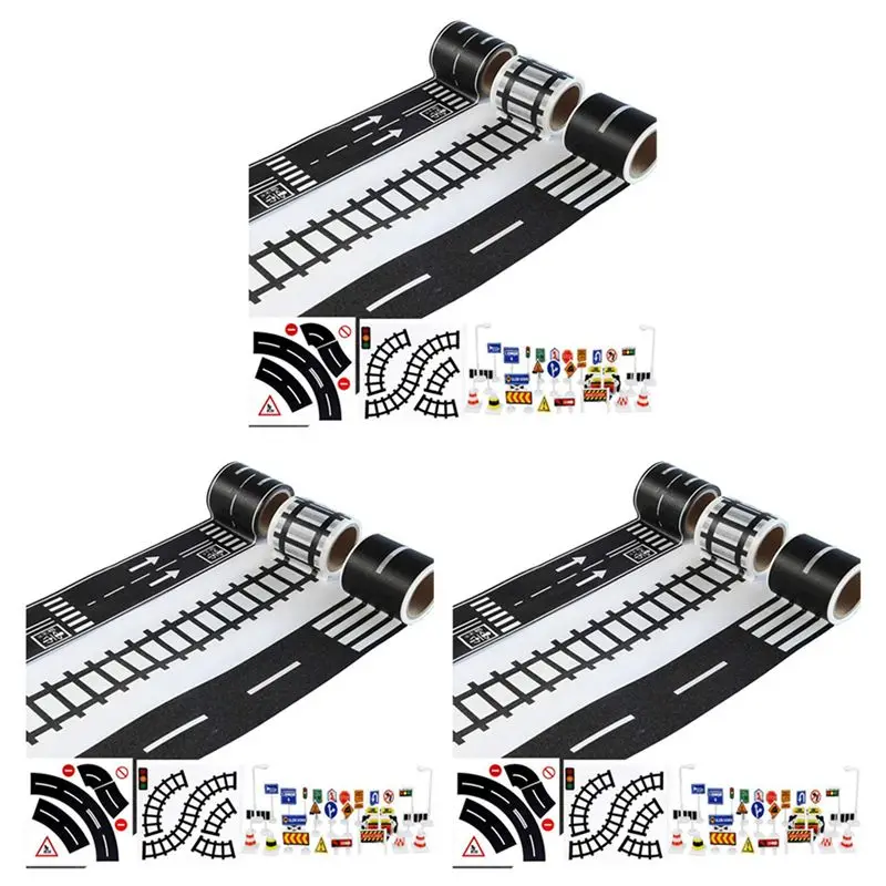 WOTT-3X Play Road Tape For Cars And Trains 3 Rolls 4.8Cmx5m Straight Curve Track Traffic Signs - Kids Gifts
WOTT-3X Play Road Tape For Cars And Trains 3 Rolls 4.8Cmx5m Straight Curve Track Traffic Signs - Kids Gifts