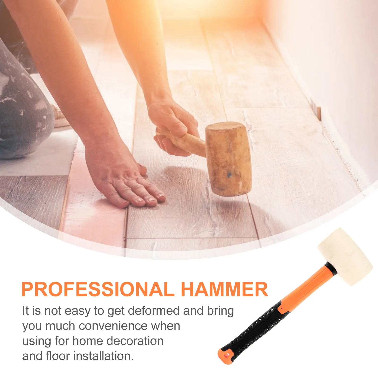 1Pcs Rubber Mallet Hammer Premium Elastic Non-Slip Flat Head Household Tool for Floor Installation Jewelry Repair
1Pcs Rubber Mallet Hammer Premium Elastic Non-Slip Flat Head Household Tool for Floor Installation Jewelry Repair
