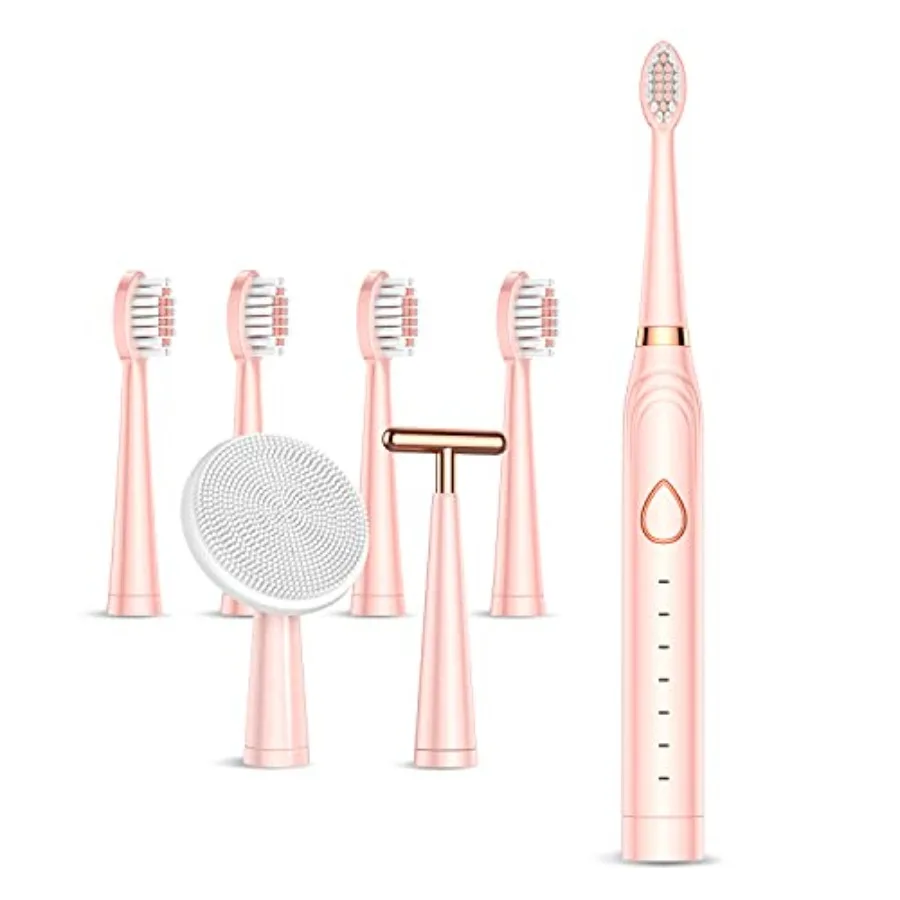 Sonic Electric Toothbrush USB Rechargeable Powerful Sonic Cleaning Tooth Brush with 6 Modes 5 Brush Heads + 1 Facial Cleansing
Sonic Electric Toothbrush USB Rechargeable Powerful Sonic Cleaning Tooth Brush with 6 Modes 5 Brush Heads + 1 Facial Cleansing