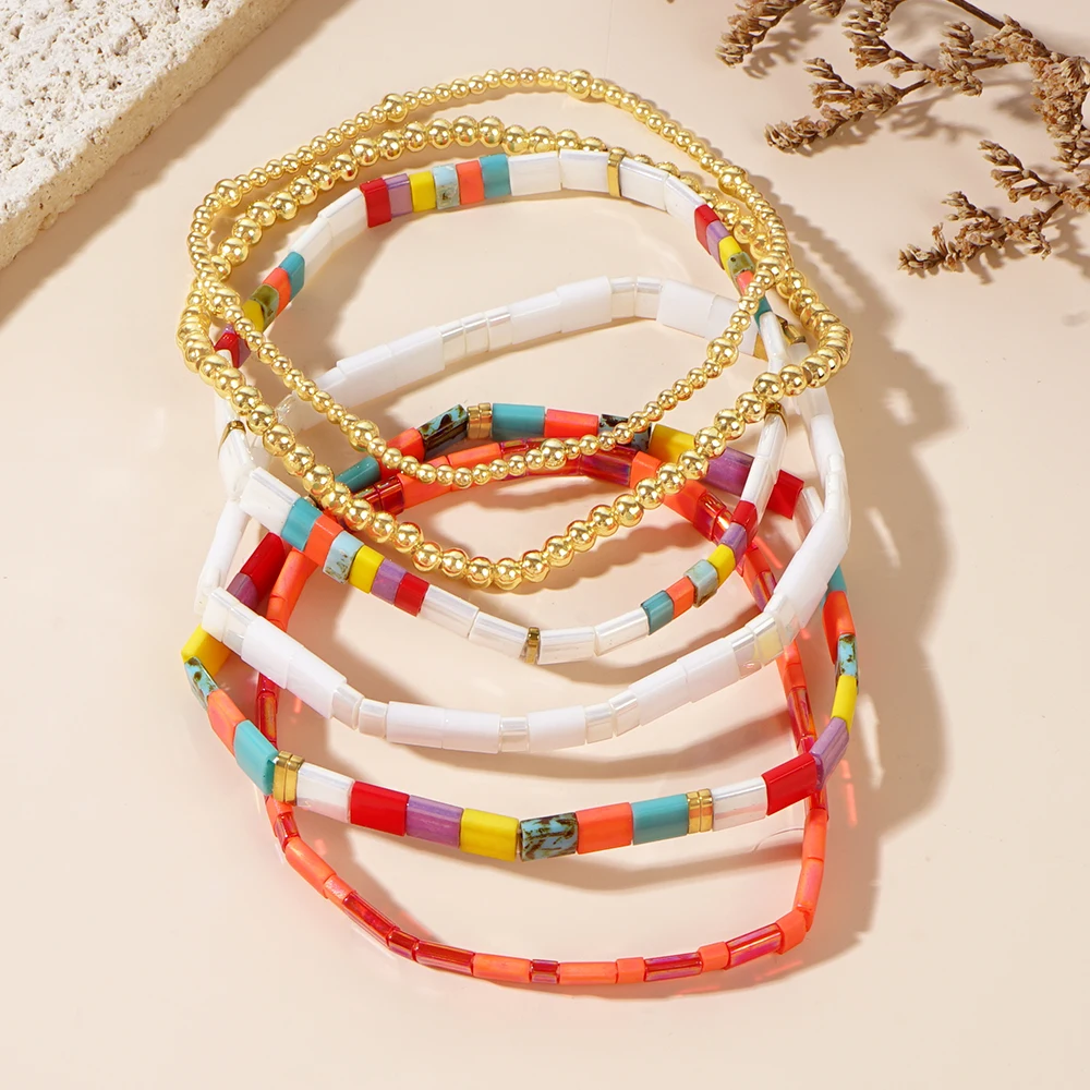 6pc/set new exquisite TILA glass bead women's Bohemian traditional jewelry gold bracelet women's charm bracelet
6pc/set new exquisite TILA glass bead women's Bohemian traditional jewelry gold bracelet women's charm bracelet