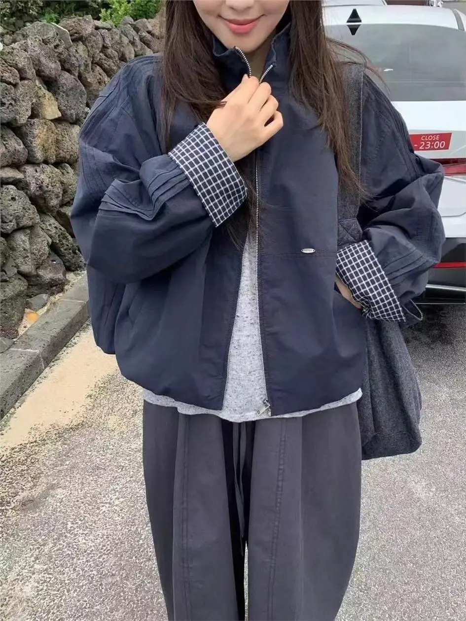 Casual Loose Short Women's Jacket Sleeve Cuffed Patchwork Outerwear Spring Autumn Seasonal Fashion Korean Style Regular Sleeve
Casual Loose Short Women's Jacket Sleeve Cuffed Patchwork Outerwear Spring Autumn Seasonal Fashion Korean Style Regular Sleeve
