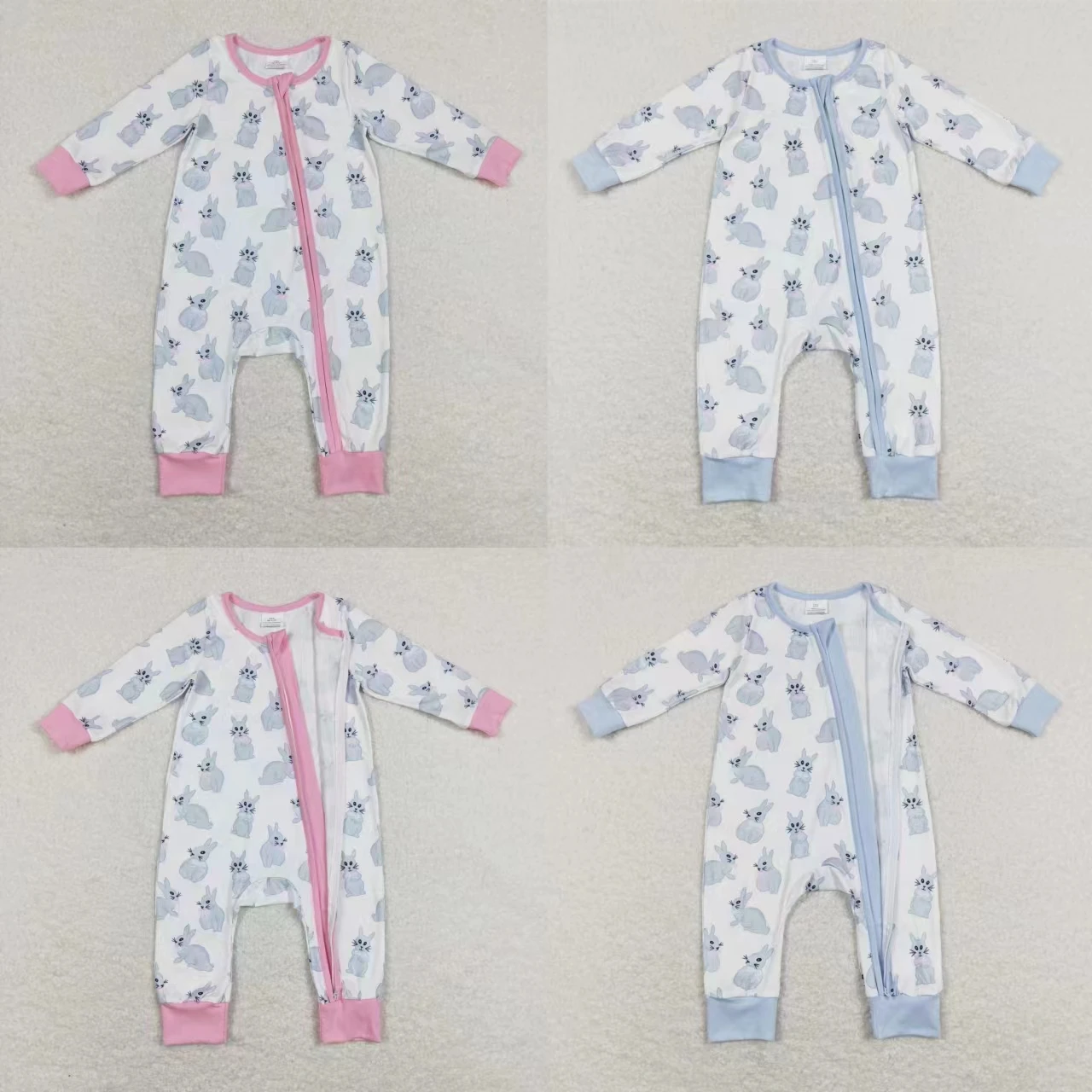 Wholesale Kids Easter Romper Newborn Long Sleeves Grey Rabbit Zipper Toddler One-piece Matching Baby Boy Girl Clothing
Wholesale Kids Easter Romper Newborn Long Sleeves Grey Rabbit Zipper Toddler One-piece Matching Baby Boy Girl Clothing