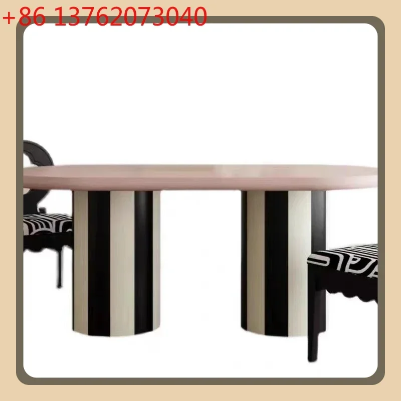 French medieval cream style dining table oval solid wood pink long table
French medieval cream style dining table oval solid wood pink long table