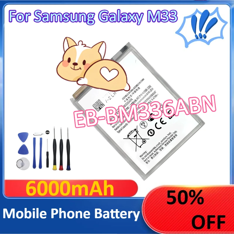 New EB-BM336ABN 6000mAh Mobile Phone Battery for Samsung Galaxy M33 +Tools
New EB-BM336ABN 6000mAh Mobile Phone Battery for Samsung Galaxy M33 +Tools