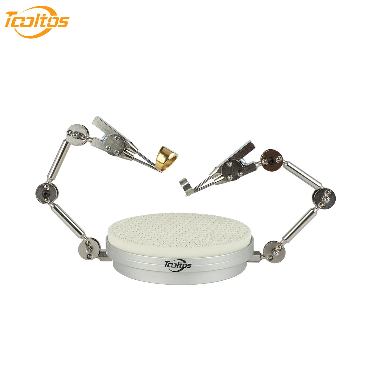 TOOLTOS Jewelry Soldering Helping Hands with Adjustable Arms Rotating Base Third Hand Clamp Tool for Jewelry Making Repair
TOOLTOS Jewelry Soldering Helping Hands with Adjustable Arms Rotating Base Third Hand Clamp Tool for Jewelry Making Repair