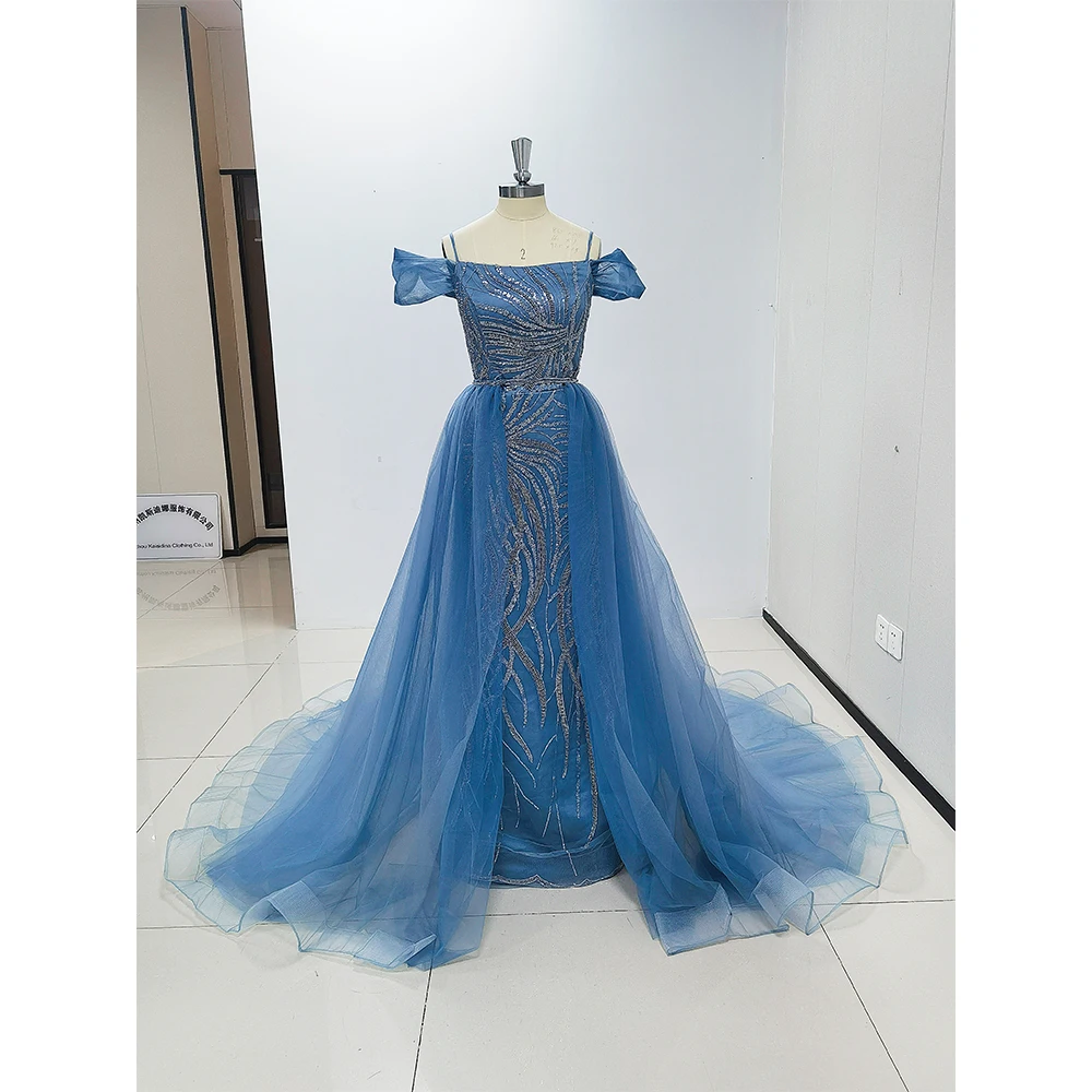 Elegant Blue Off the Shoulder Evening Dresses Luxury Sequined Beads Mermaid Gowns with Detachable Train Prom Party Dresses
Elegant Blue Off the Shoulder Evening Dresses Luxury Sequined Beads Mermaid Gowns with Detachable Train Prom Party Dresses