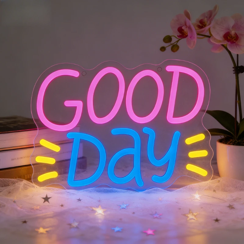 Good Day Neon Sign LED Night Light USB Aesthetic Wall Art Desk Lamp for Bedroom Living Room Kitchen Home Decor Affirmation Gift
Good Day Neon Sign LED Night Light USB Aesthetic Wall Art Desk Lamp for Bedroom Living Room Kitchen Home Decor Affirmation Gift