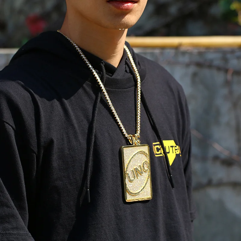 Men's Iced Out UNO Card Pendant Necklace, 18K Gold Plated Full CZ Hip Hop Statement Jewelry
Men's Iced Out UNO Card Pendant Necklace, 18K Gold Plated Full CZ Hip Hop Statement Jewelry