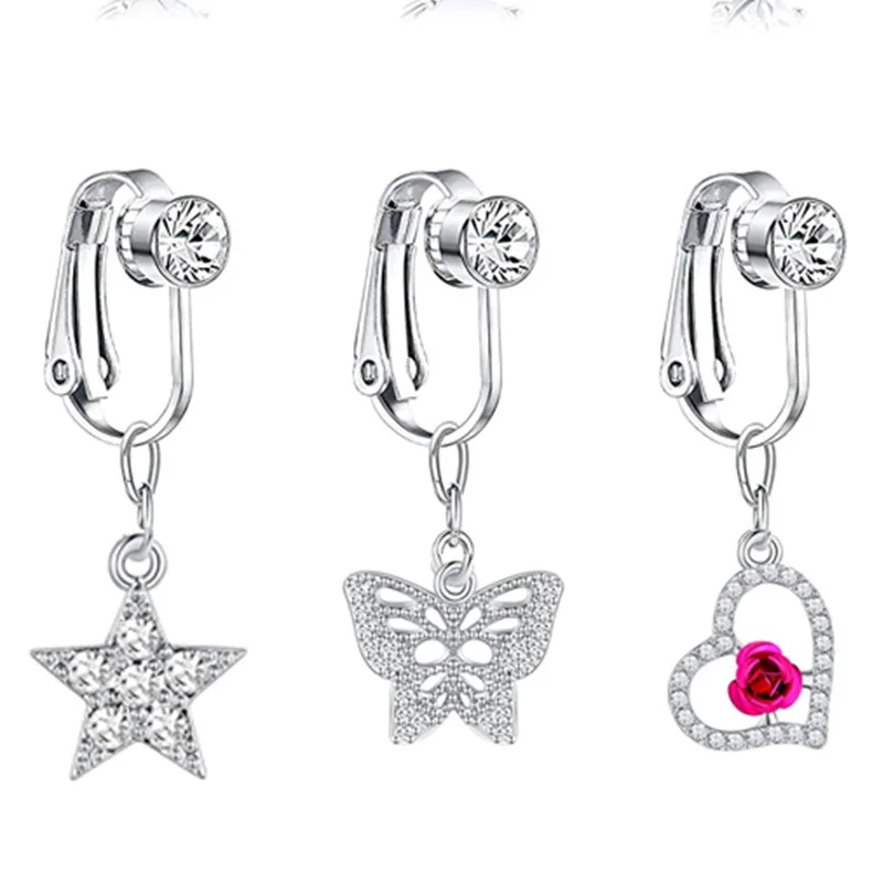 Belly Button Nail Zircon Y2K Heart Butterfly Fake Belly Pircing Clip on Umbilical Navel Cartilage Earring Clip
Belly Button Nail Zircon Y2K Heart Butterfly Fake Belly Pircing Clip on Umbilical Navel Cartilage Earring Clip