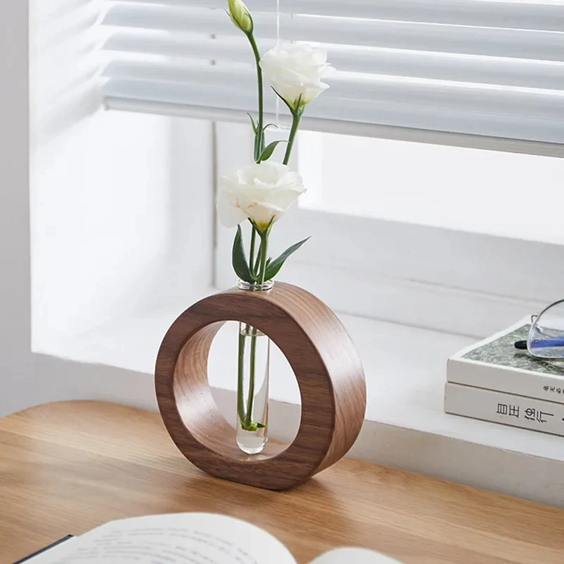 Round Walnut Wood Test Tube Vase – Minimalist Hydroponic Planter Decorative Flower Vase for Desktop, Home Office & Living Room
Round Walnut Wood Test Tube Vase – Minimalist Hydroponic Planter Decorative Flower Vase for Desktop, Home Office & Living Room