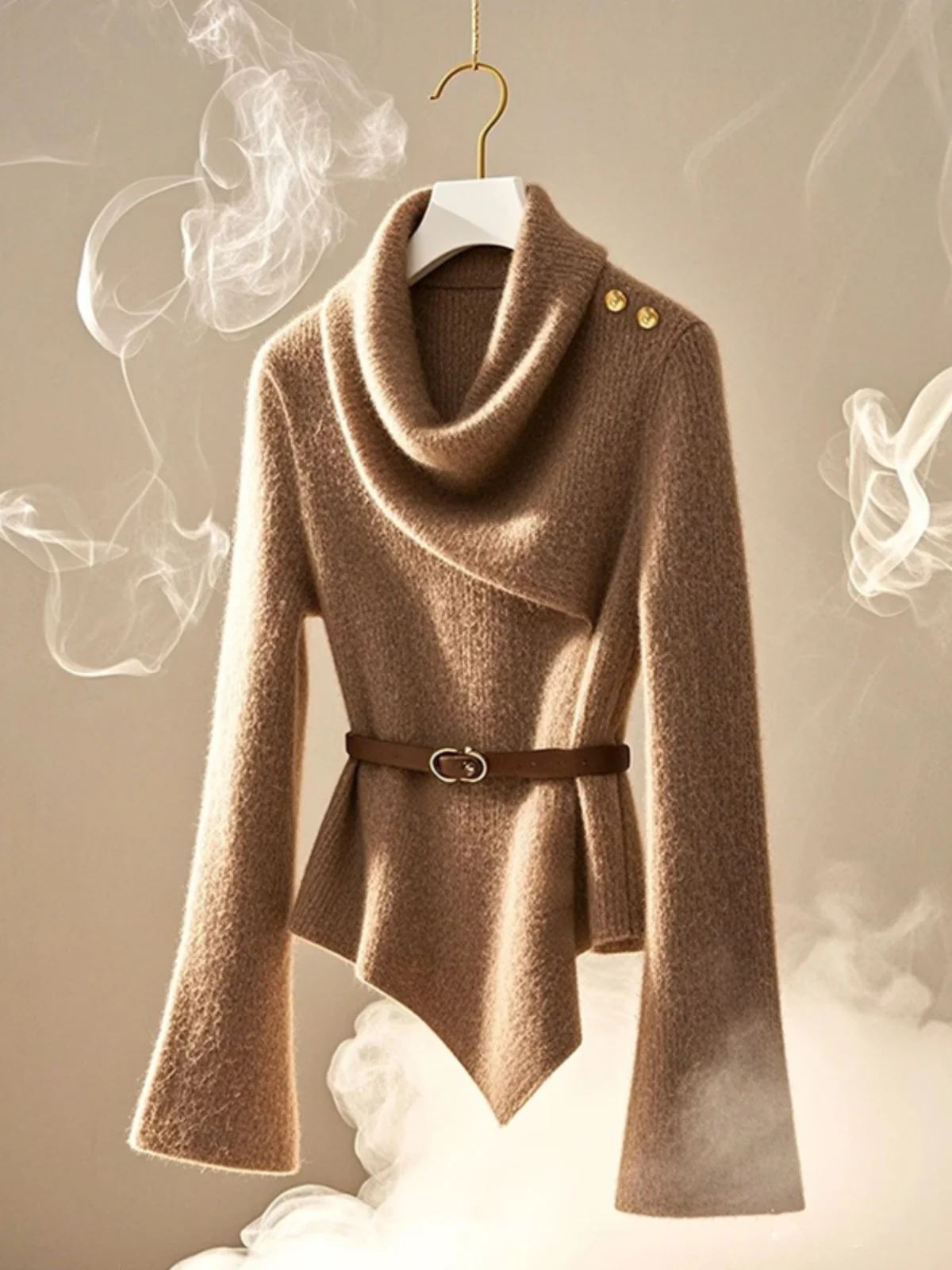 Unique Thick Knitted Sweater Women's Outerwear Winter Stylish Slimming High Collar Not Repeating Style Commute Style Long Sleeve
Unique Thick Knitted Sweater Women's Outerwear Winter Stylish Slimming High Collar Not Repeating Style Commute Style Long Sleeve