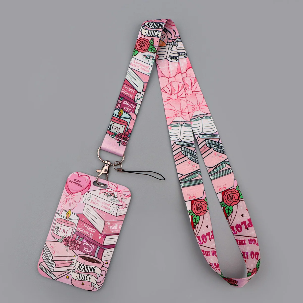 Pink Book Lover Lanyard Card Holder Reading & Romance Themed Hanging Mobile Phone Charm Neck Straps Badge Holder Key Holder
Pink Book Lover Lanyard Card Holder Reading & Romance Themed Hanging Mobile Phone Charm Neck Straps Badge Holder Key Holder