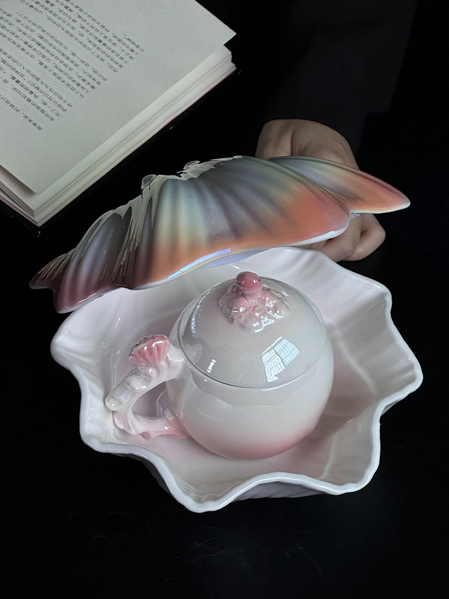 230ML Ceramic Coffee Cup And Plate Set Women High Beauty British Afternoon Tea Set Dreamy Shell European Latte Medieval Luxury
230ML Ceramic Coffee Cup And Plate Set Women High Beauty British Afternoon Tea Set Dreamy Shell European Latte Medieval Luxury