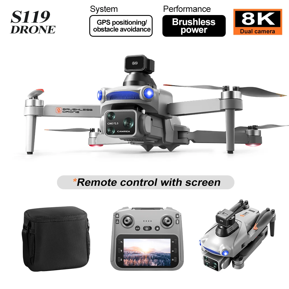S119 ultra long endurance GPS drone optical flow obstacle avoidance high-definition wifi realtime image transmission mini drones
S119 ultra long endurance GPS drone optical flow obstacle avoidance high-definition wifi realtime image transmission mini drones