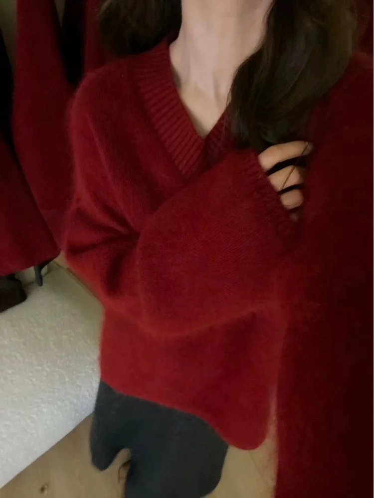 Loose V-Ne Bear Fur Knitwear Soft Lazy Sle Autumn Winter New Arrival Korean Version All-Match Thiened Long Sve Sweater
Loose V-Ne Bear Fur Knitwear Soft Lazy Sle Autumn Winter New Arrival Korean Version All-Match Thiened Long Sve Sweater