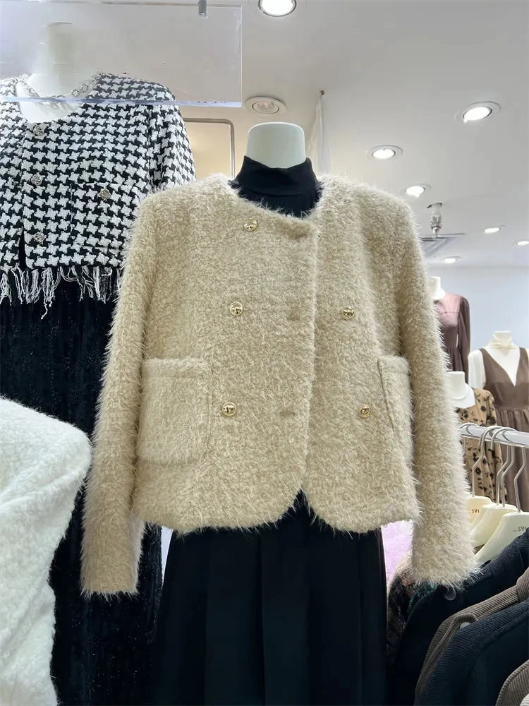 Round Neck Temperament Autumn Winter New Woolen Double-Breasted Coat Women's Warmth Jacket
Round Neck Temperament Autumn Winter New Woolen Double-Breasted Coat Women's Warmth Jacket