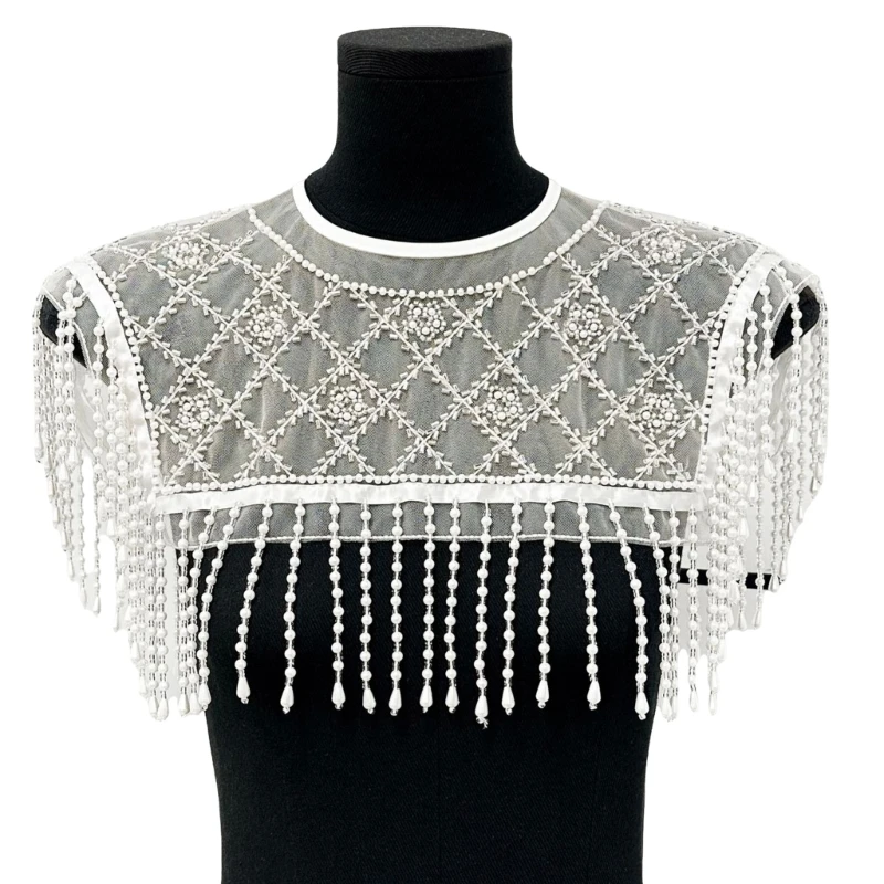 49MD Stand Collar Traditional Costume False Collar Embroidered Lace Pearls Shawl Wrap
49MD Stand Collar Traditional Costume False Collar Embroidered Lace Pearls Shawl Wrap