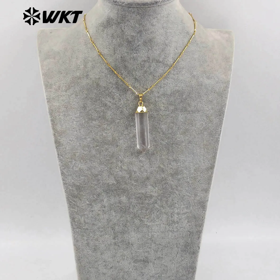 WT-N1490 New Style Versatile Natural Crystal Quartz Necklace With 18k Gold Plated For Friends Dressing ACC
WT-N1490 New Style Versatile Natural Crystal Quartz Necklace With 18k Gold Plated For Friends Dressing ACC