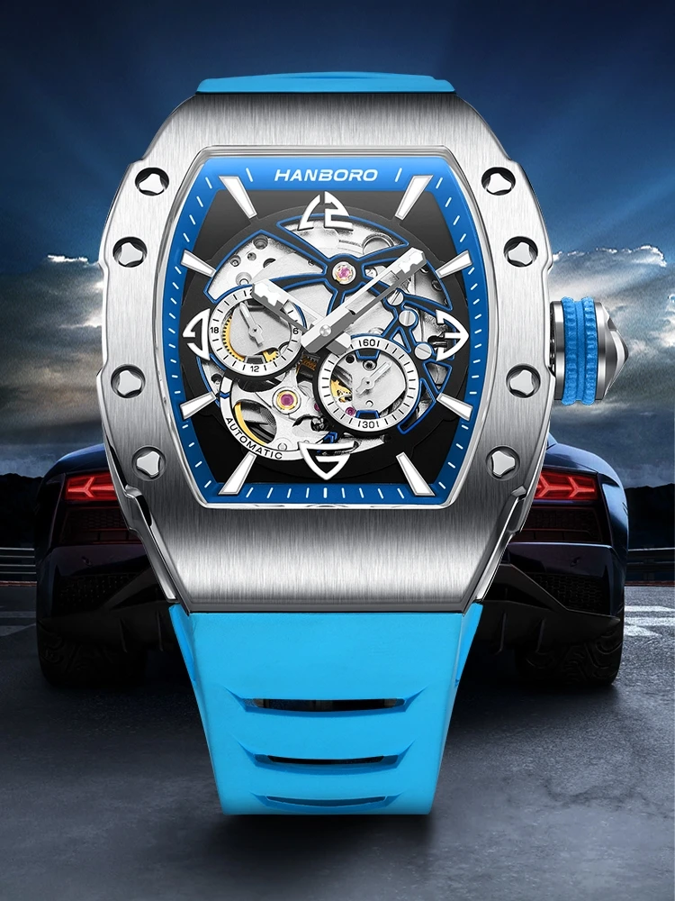 HANBORO Men Automatic Watches Luxury Waterproof Luminous fashion Mechanical Wristwatch Rubber band watch man Reloj Hombre
HANBORO Men Automatic Watches Luxury Waterproof Luminous fashion Mechanical Wristwatch Rubber band watch man Reloj Hombre