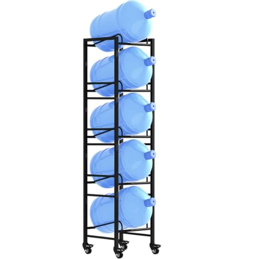 5 Gallon Water Jug Holder, Movable 5 Tier Heavy Duty Water Rack with 4 Wheels, Rack for Water Jug Storage, Space Saving Water S
5 Gallon Water Jug Holder, Movable 5 Tier Heavy Duty Water Rack with 4 Wheels, Rack for Water Jug Storage, Space Saving Water S