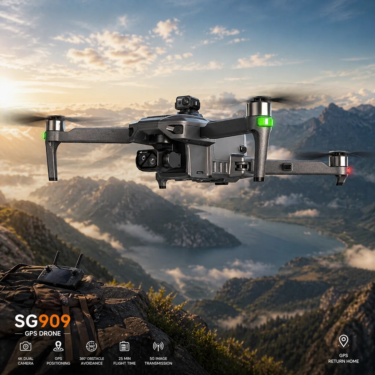 SG909 SG909MAX GPS Professional Drone With 4K Camera 3-Axis Gimbal 360 Obstacle Avoidance Touch Screen FPV Brushless RC Dron
SG909 SG909MAX GPS Professional Drone With 4K Camera 3-Axis Gimbal 360 Obstacle Avoidance Touch Screen FPV Brushless RC Dron
