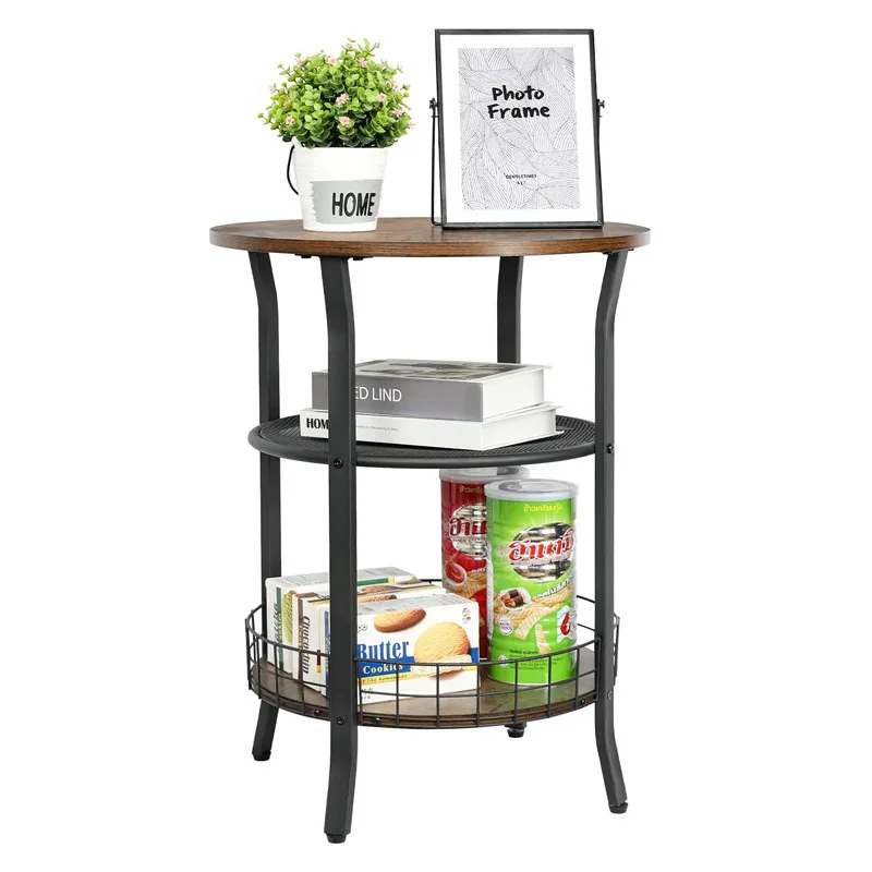 Iron wood round side table household living room bedroom shelf three-layer round edge few retro wind floor storage rack
Iron wood round side table household living room bedroom shelf three-layer round edge few retro wind floor storage rack