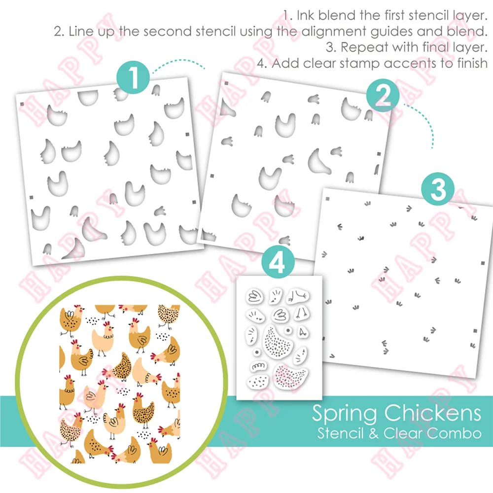 Spring Chickens Stencil Clear Combo Plastic Stencil Scrapbook Painting Album Decoration Embossing Diy Paper Craft Fairy Layering
Spring Chickens Stencil Clear Combo Plastic Stencil Scrapbook Painting Album Decoration Embossing Diy Paper Craft Fairy Layering
