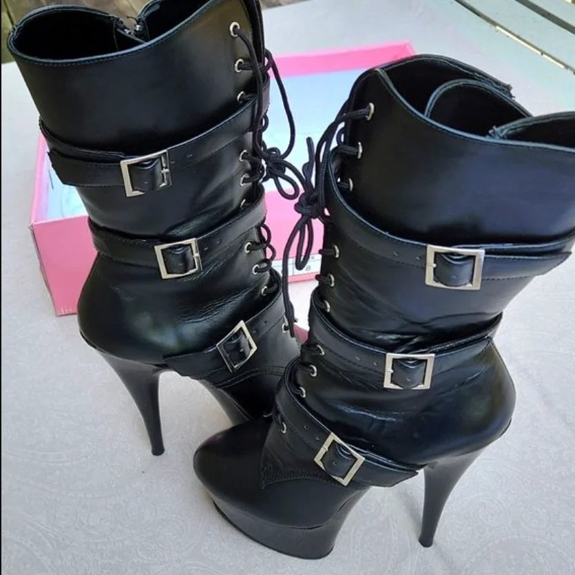 Black Buckle Mid Calf Matte Boots Thin High Heel Pointed Toe Fashion Sexy Cool 2026 Winter Big Size Woman Shoes Zapatillas Mujer
Black Buckle Mid Calf Matte Boots Thin High Heel Pointed Toe Fashion Sexy Cool 2026 Winter Big Size Woman Shoes Zapatillas Mujer