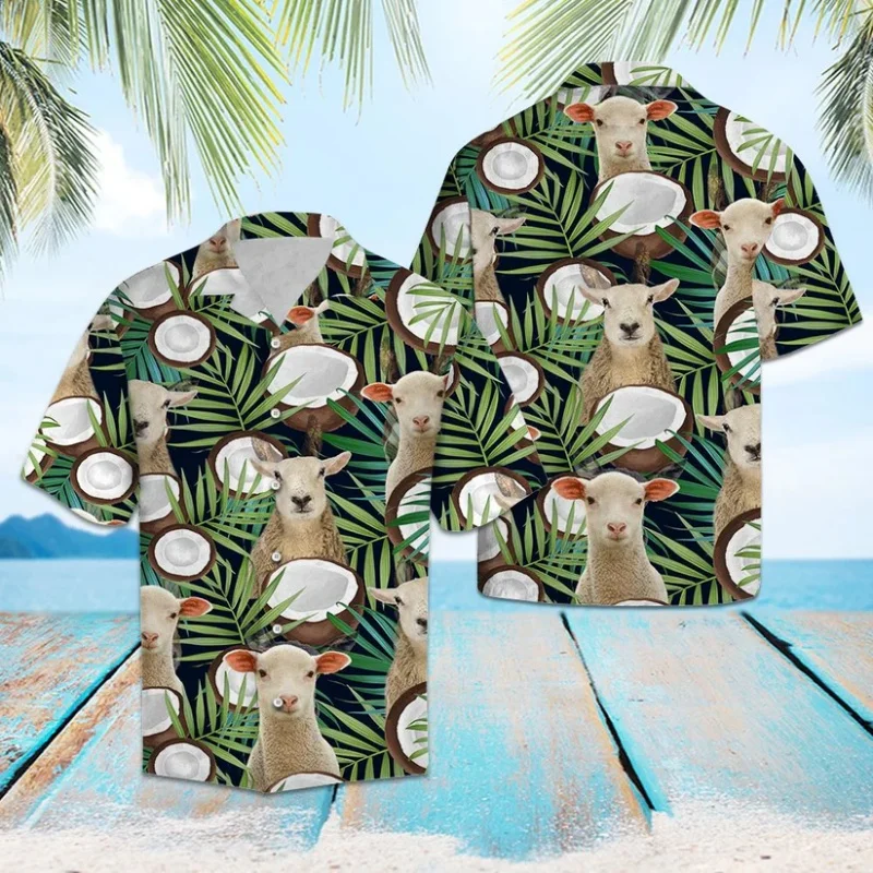 Fashion Sheep Pattern Hawaiian Shirts For Men Summer Casual Short Sleeve 3D Printed Lapel Shirt Loose Breathable Vacation Blouse
Fashion Sheep Pattern Hawaiian Shirts For Men Summer Casual Short Sleeve 3D Printed Lapel Shirt Loose Breathable Vacation Blouse