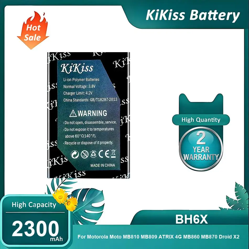 KiKiss Battery For Motorola Moto MB810 MB809 ATRIX 4G MB860 MB870 Droid X2,BH6X,2300mAh
KiKiss Battery For Motorola Moto MB810 MB809 ATRIX 4G MB860 MB870 Droid X2,BH6X,2300mAh