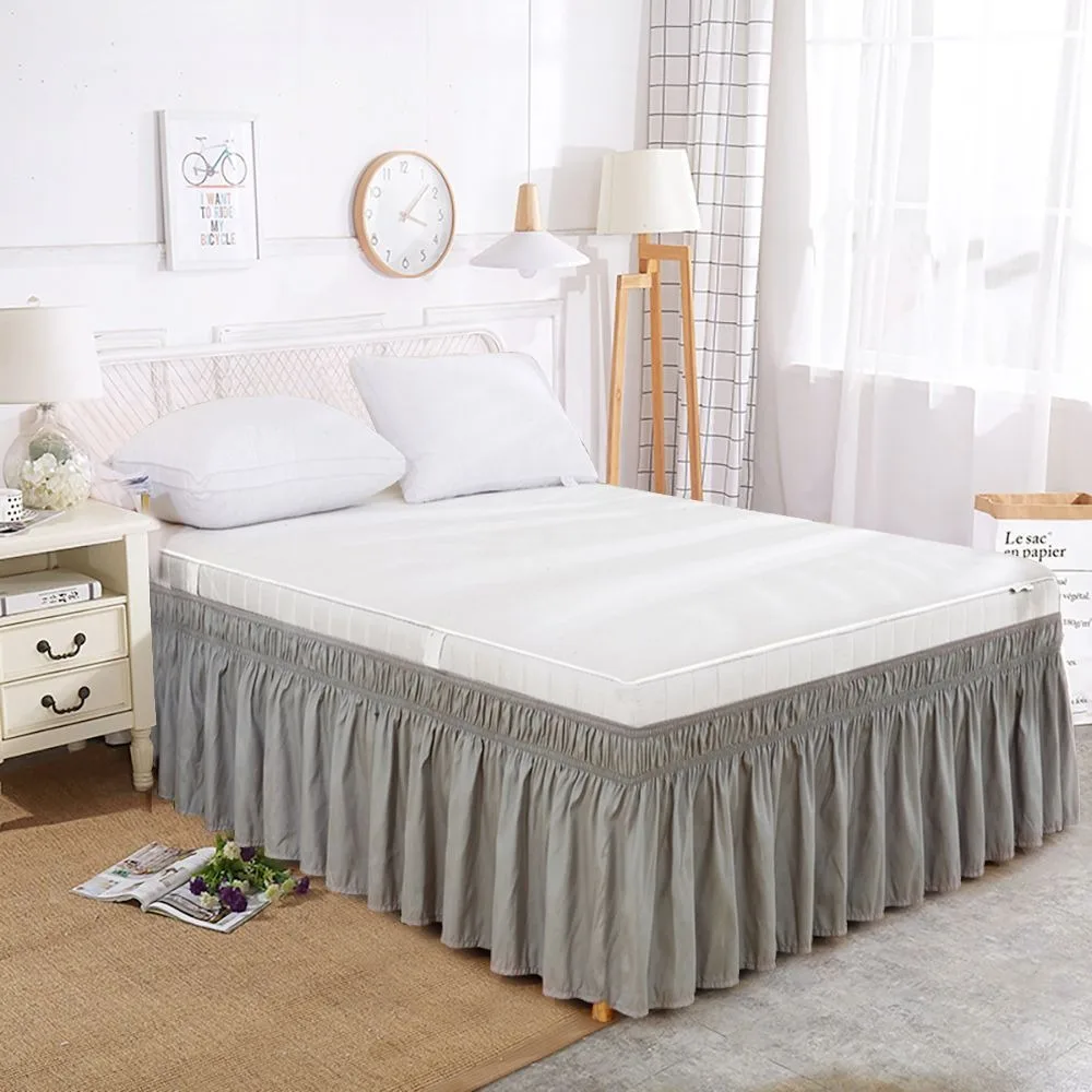 Bed Accessory Wrap Around Style Bed Skirt Ruffles Solid Color Bed Dust Cover Elastic Washable Bed Protector Hotel
Bed Accessory Wrap Around Style Bed Skirt Ruffles Solid Color Bed Dust Cover Elastic Washable Bed Protector Hotel