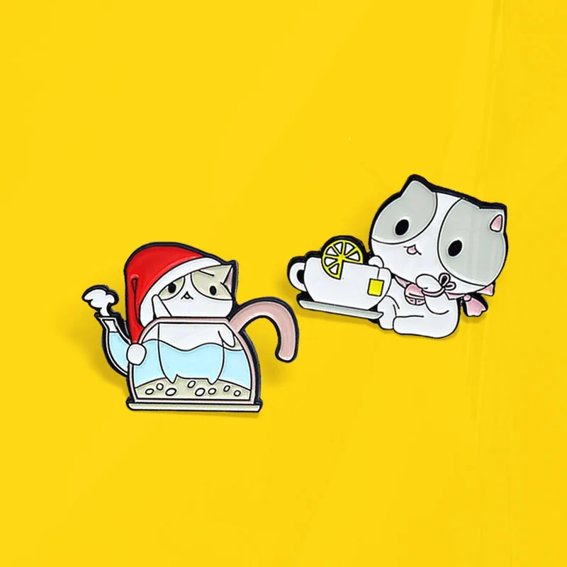 Enamel Brooch Button Denim Pines Badge Animal Jewelry Gift for Kids Cartoon Cat Kitten Pin Teacup Teapot Lemon tea Cat
Enamel Brooch Button Denim Pines Badge Animal Jewelry Gift for Kids Cartoon Cat Kitten Pin Teacup Teapot Lemon tea Cat