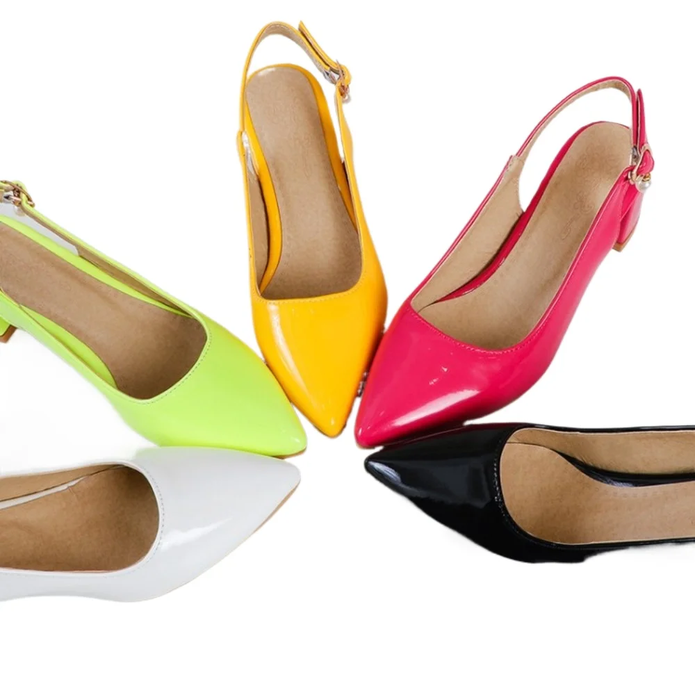 Patent Leather Slingback Pumps Women Pointed Toe Block Heel Sandals Plus Size 31-50 Multicolor Formal Party Shoes T351-1
Patent Leather Slingback Pumps Women Pointed Toe Block Heel Sandals Plus Size 31-50 Multicolor Formal Party Shoes T351-1