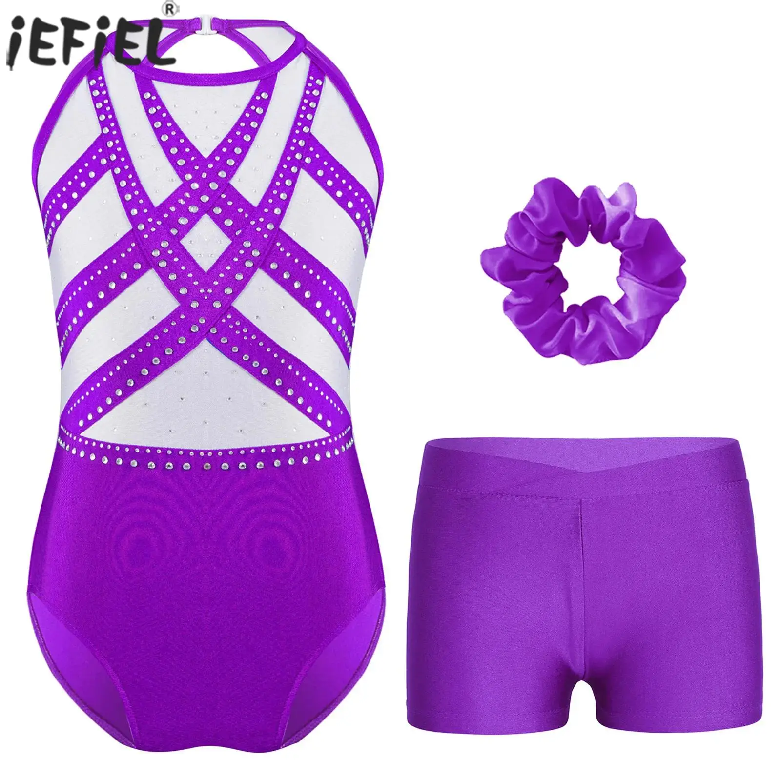 Kids Girls Gymnastics Ballet Dance Leotard Acrobatics Figure Skating Costume Rhinestones Sleeveless Leotard with Shorts Headwear
Kids Girls Gymnastics Ballet Dance Leotard Acrobatics Figure Skating Costume Rhinestones Sleeveless Leotard with Shorts Headwear