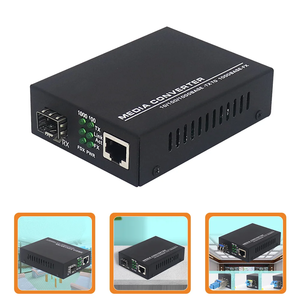 SFP to Fiber Media Converter 10M 100M 1000M Adaptive Transceiver Black 224m MultiMode 10km SingleMode Supports 1536
SFP to Fiber Media Converter 10M 100M 1000M Adaptive Transceiver Black 224m MultiMode 10km SingleMode Supports 1536