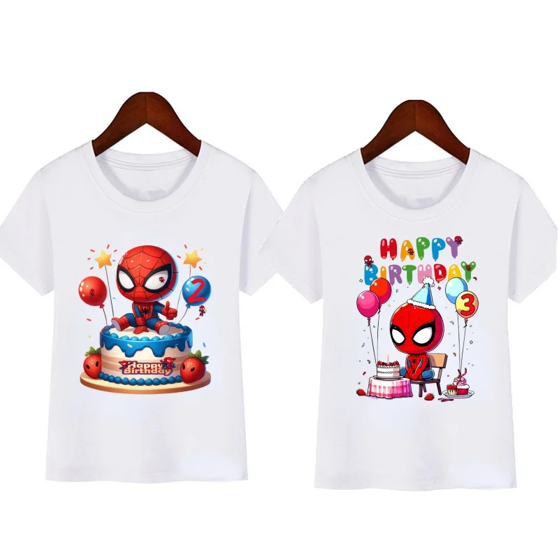 Children's birthday cake pattern T-shirt with digital printing T-shirt for boys and girls, fun party costumes
Children's birthday cake pattern T-shirt with digital printing T-shirt for boys and girls, fun party costumes