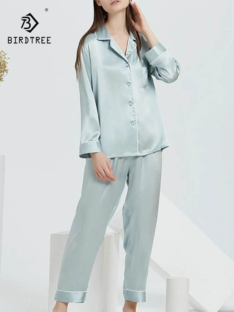 Birdtree 16MM 100%Mulberry Silk Spring Summer Couple Nightwear Long Sleeved Pants Set Minimalist Home Fury Pajamas New S41357QC
Birdtree 16MM 100%Mulberry Silk Spring Summer Couple Nightwear Long Sleeved Pants Set Minimalist Home Fury Pajamas New S41357QC
