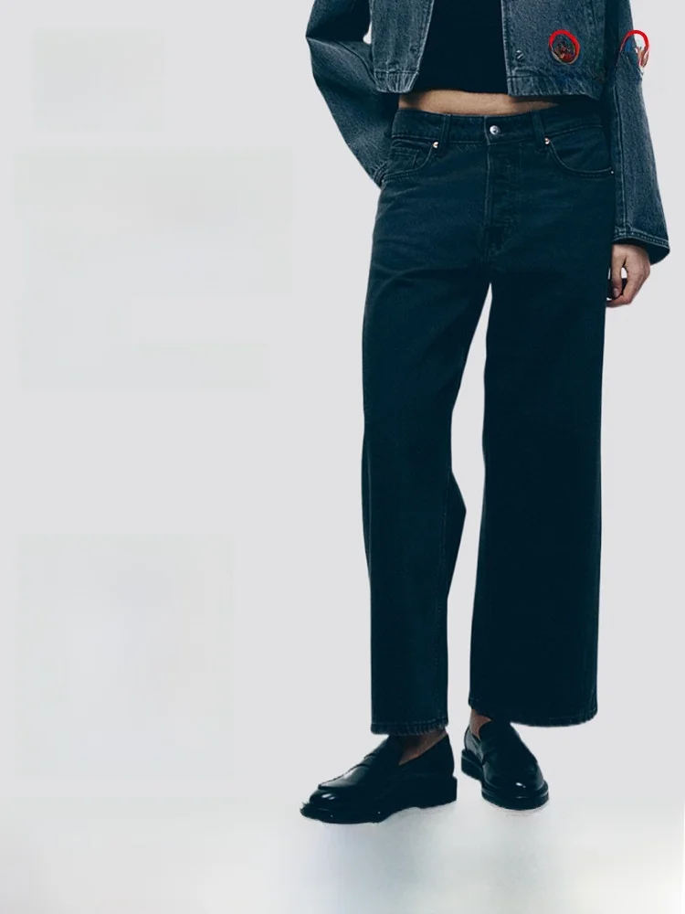 Low Waist Ankle-Length Soft Straight Leg Jeans Trendy Women's Denim Pants H&M Cotton Viscose Blend Long Trousers
Low Waist Ankle-Length Soft Straight Leg Jeans Trendy Women's Denim Pants H&M Cotton Viscose Blend Long Trousers