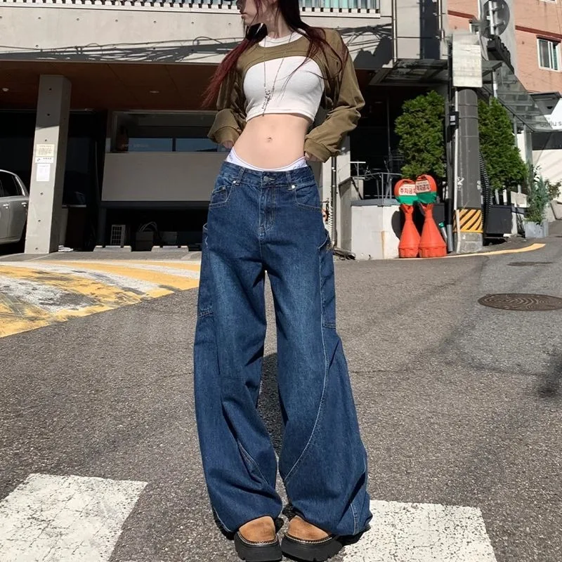 Women's High Waist Loose Wide Leg Jeans Street Style Patchwork Bootcut Denim Pants Japanese Feel Slimming Floor Length Summer
Women's High Waist Loose Wide Leg Jeans Street Style Patchwork Bootcut Denim Pants Japanese Feel Slimming Floor Length Summer