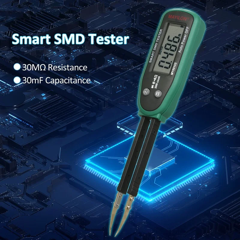 Smart SMD Tester Tweezers with 30MΩ Resistance and 30mF Capacitance Meter, 3000 Count for Testing Resistors and Capacitors
Smart SMD Tester Tweezers with 30MΩ Resistance and 30mF Capacitance Meter, 3000 Count for Testing Resistors and Capacitors
