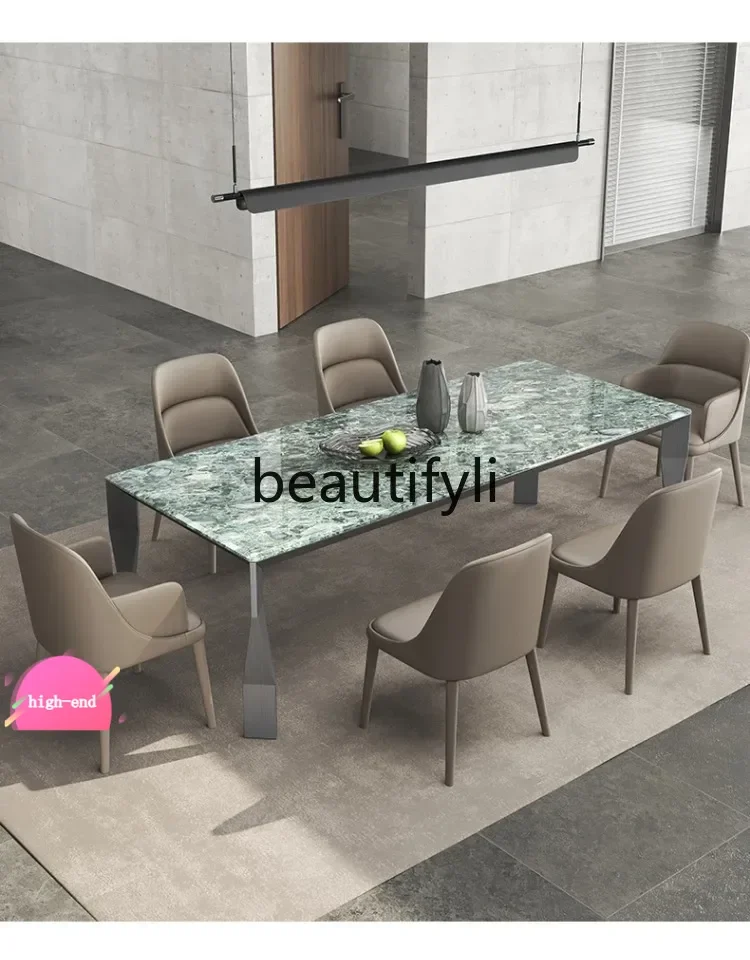 Italian minimalist marble modern minimalist light luxury rectangular dining table dining chair
Italian minimalist marble modern minimalist light luxury rectangular dining table dining chair