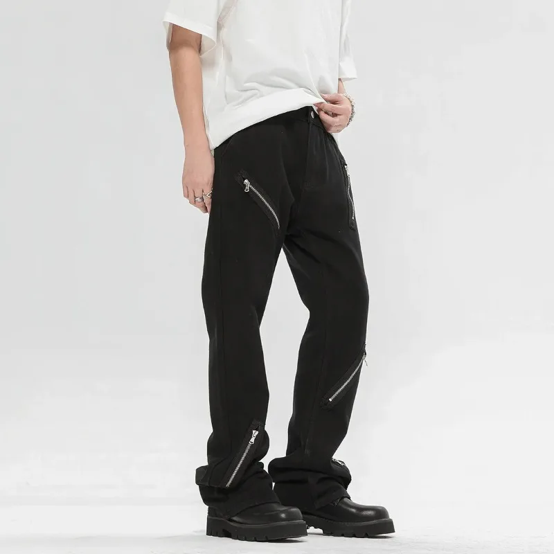 Men Denim Pants American Vintage Style High Street Punk Style Jeans for Men Clothing Design Sense Personality Zipper Patchwork
Men Denim Pants American Vintage Style High Street Punk Style Jeans for Men Clothing Design Sense Personality Zipper Patchwork